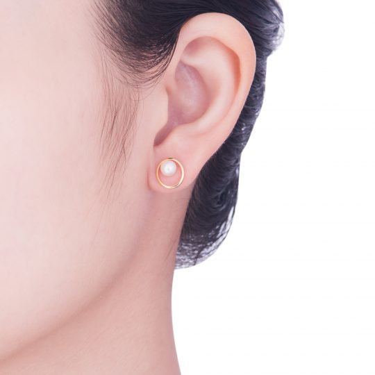 Wholesale Bulk 14K Gold Stud Earrings With High Quality Freshwater Pearl