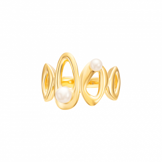 New Arrival Unisex 18K Gold Vermeil Fresh Water Pearl Ring