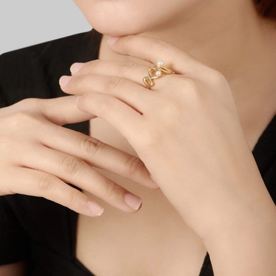 New Arrival Unisex 18K Gold Vermeil Fresh Water Pearl Ring