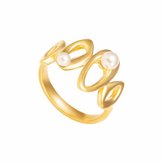 New Arrival Unisex 18K Gold Vermeil Fresh Water Pearl Ring