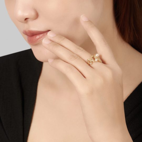 New Arrival Unisex 18K Gold Vermeil Fresh Water Pearl Ring