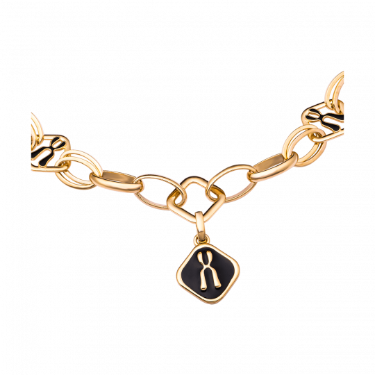 DNA bold jewelry 18K gold plated silver link chain necklace