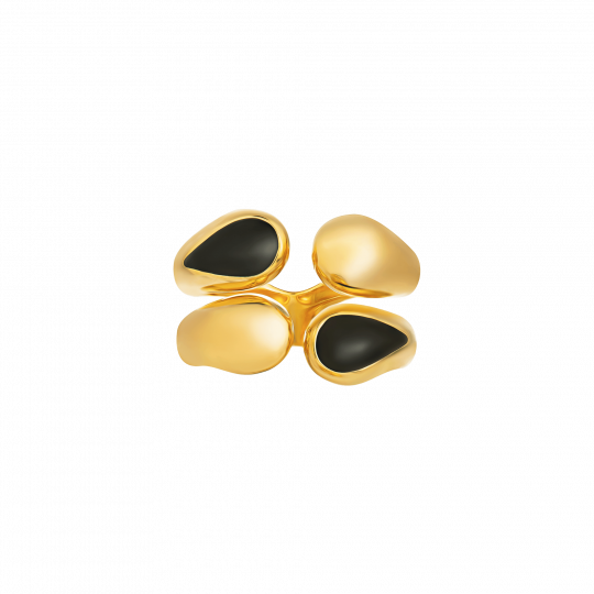 DNA 18K gold plated fine silver cuff ring