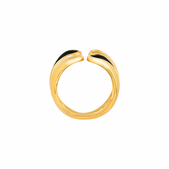 DNA 18K gold plated fine silver cuff ring