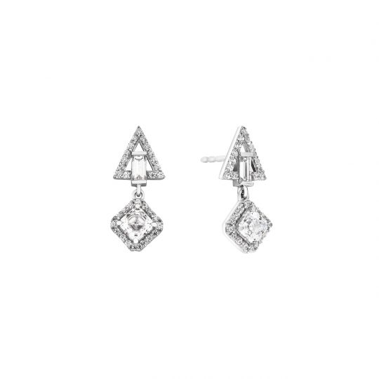 Diamond Earrings in 10K White Gold