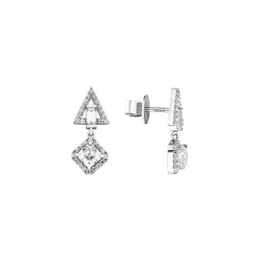 Diamond Earrings in 10K White Gold