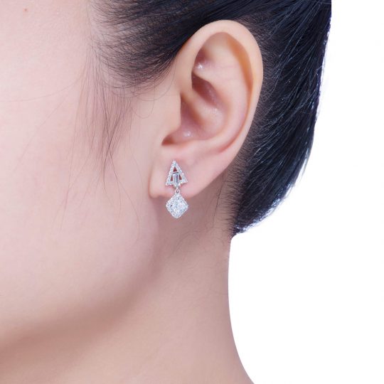 Diamond Earrings in 10K White Gold