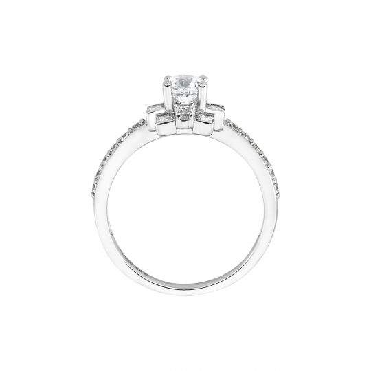 10K White Gold Multi-shape Diamonds Ring